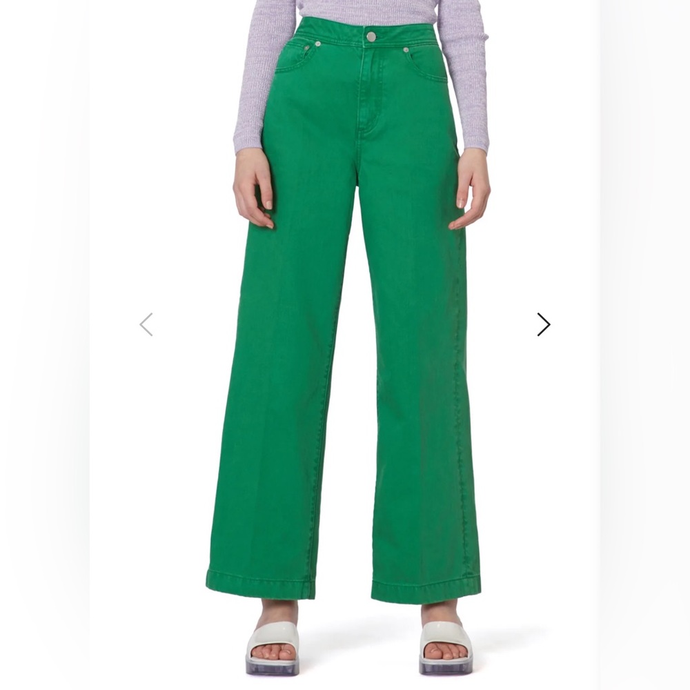 Gorman Ivana green, wide leg, cotton denim jean